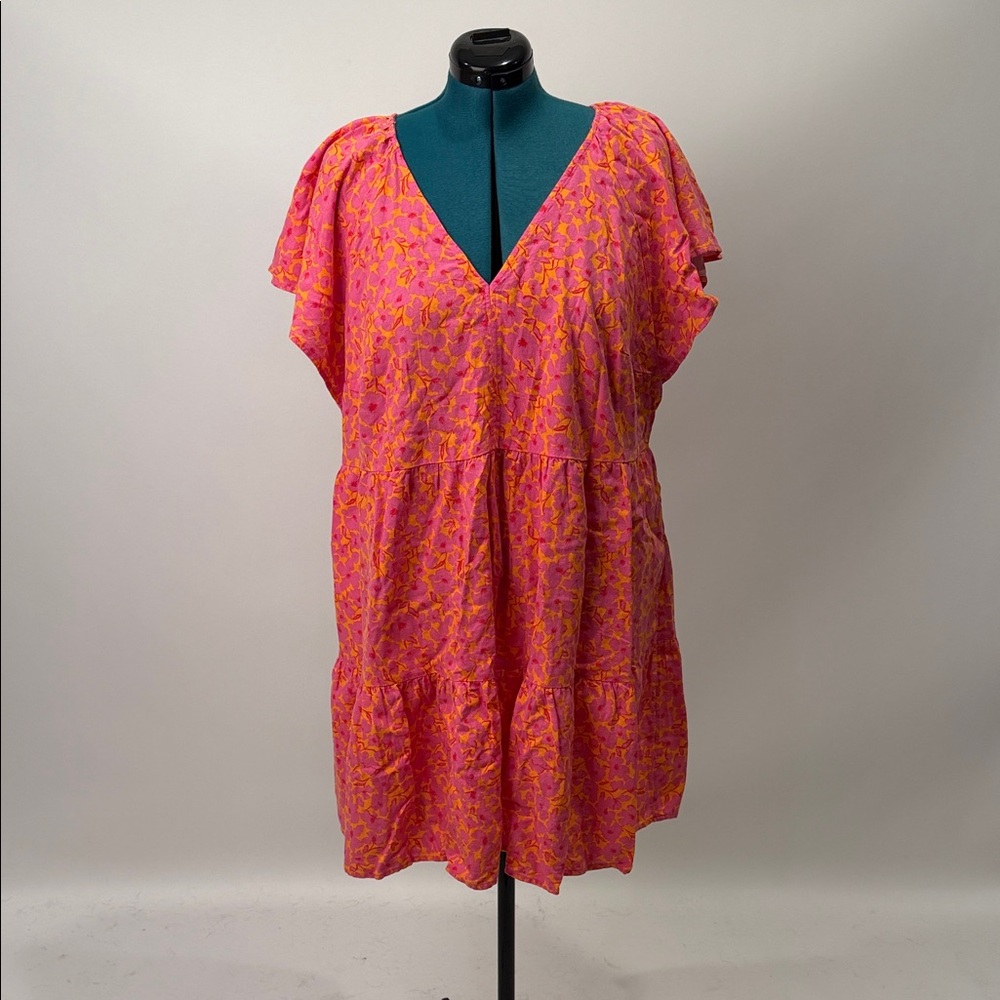 Universal Thread Pink and Orange Floral Midi Dress